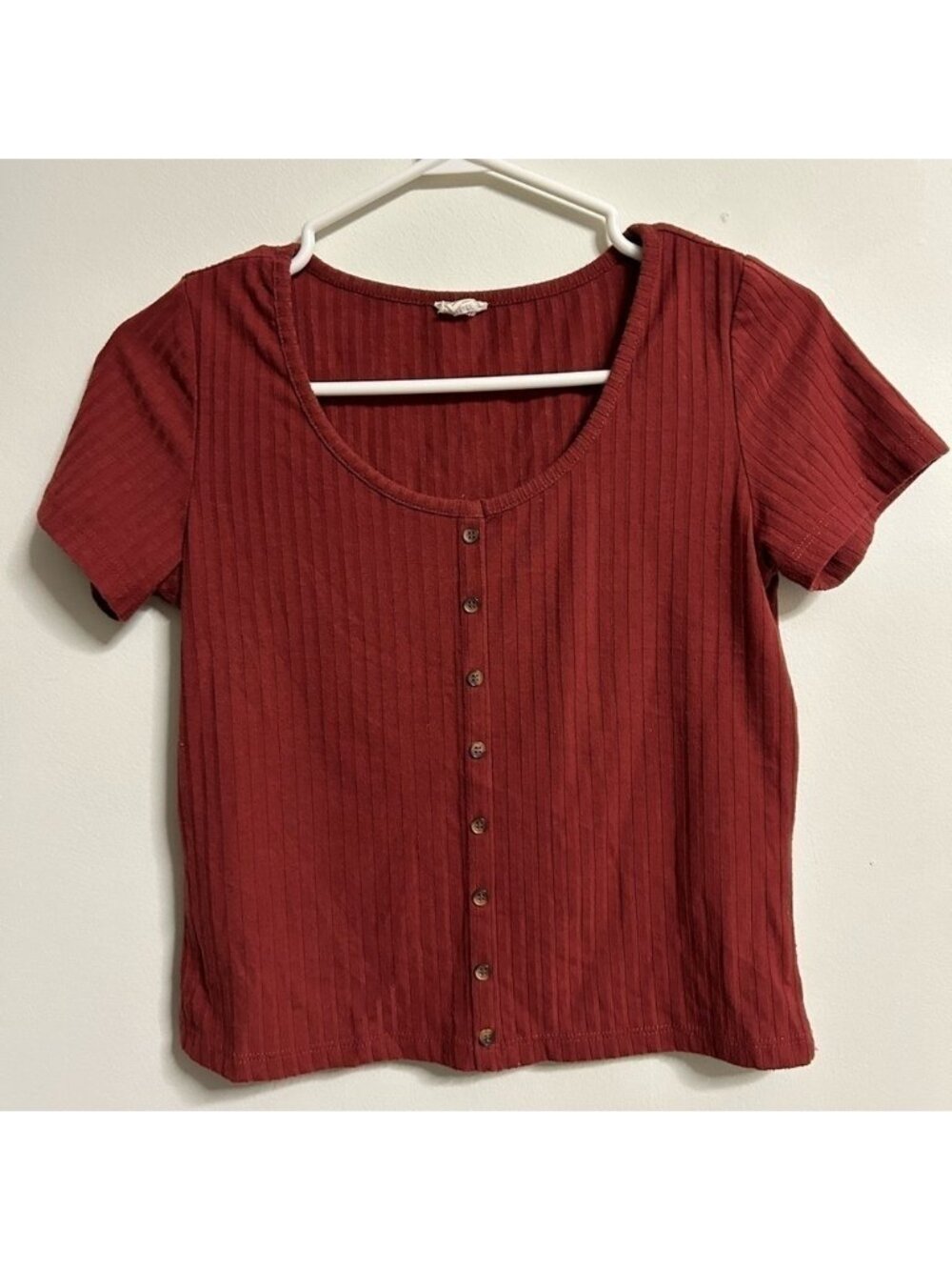 Garage Ribbed  Cropped T‎ Shirt